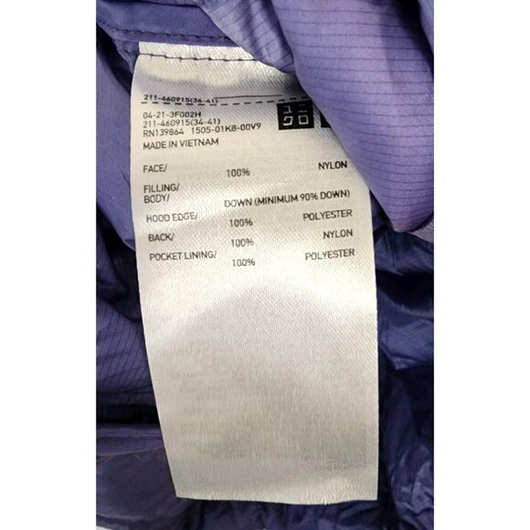 UNIQLO Ultra Light Down Puffer Jacket Full Zip Hooded Purple Womens Size Small - Picture 5 of 5